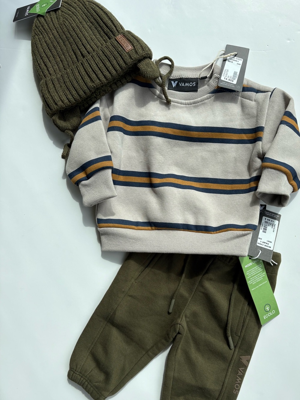 Baby Sweatsuit Outfit with Matching Winter Hat NWT